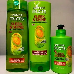 Garnier Fructis Sleek and Shine Bundle System for Frizzy, Dry Hair